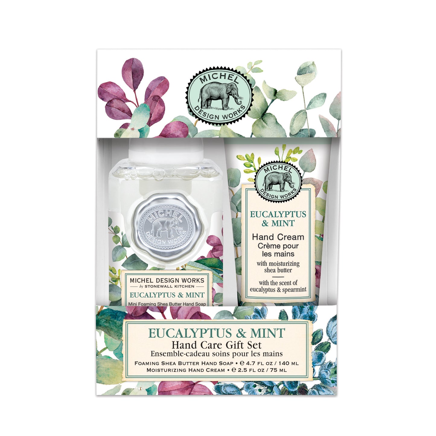 Gavesæt EUCALYPTUS & MINT, skumsæbe og håndcreme Gavesæt Michel Design Works