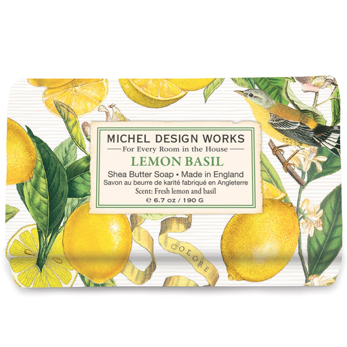 Hånd & badesæbe Lemon Basil 190g - Sheasmør - Michel Design Works Hånd & badesæbe Michel Design Works
