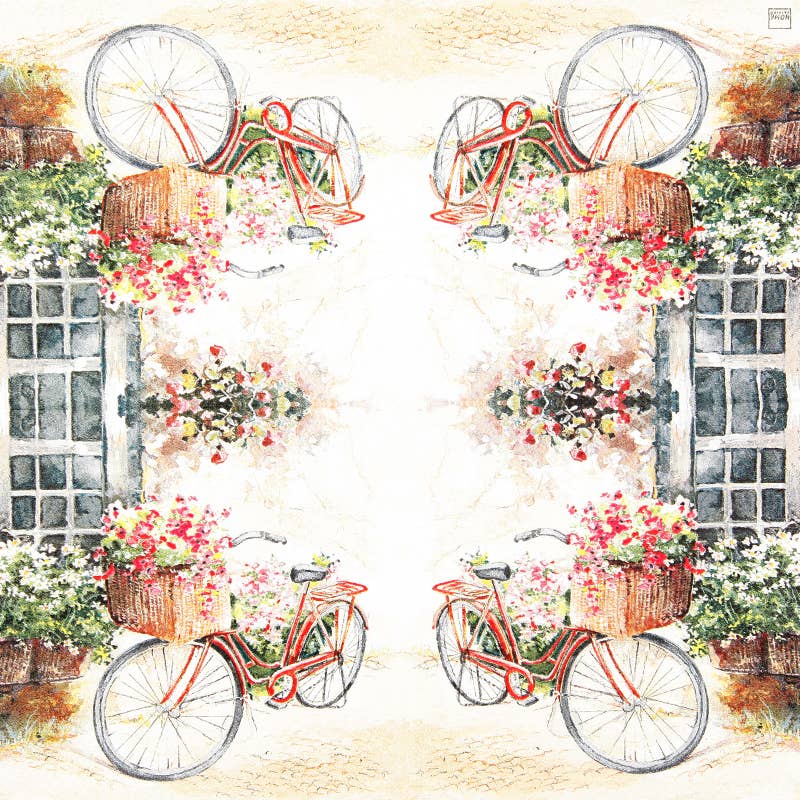Frokost Servietter Flower Bike