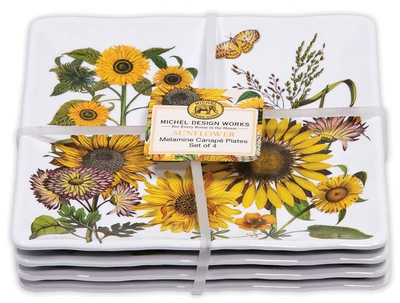 Melamin tallerkner sunflower 4 stk Michel design works