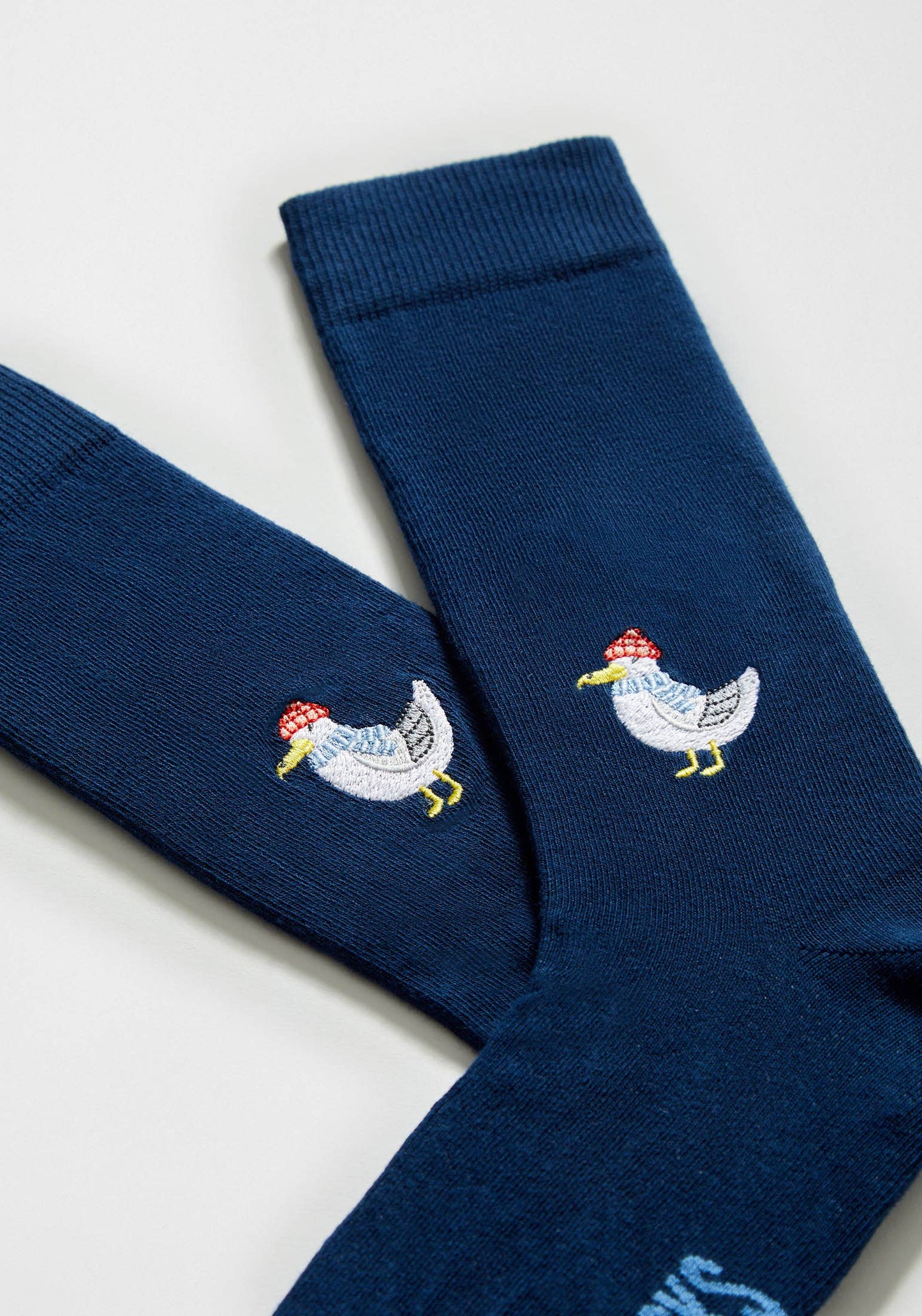 BeSeagull Broderi - 100% Økologiske Bomuldsstrømper