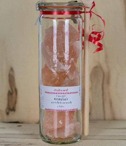 Saltvandskrystaller i Murerkrukke 600g - Naturligt Stensalt fra Pakistan Salzwerk Berlin