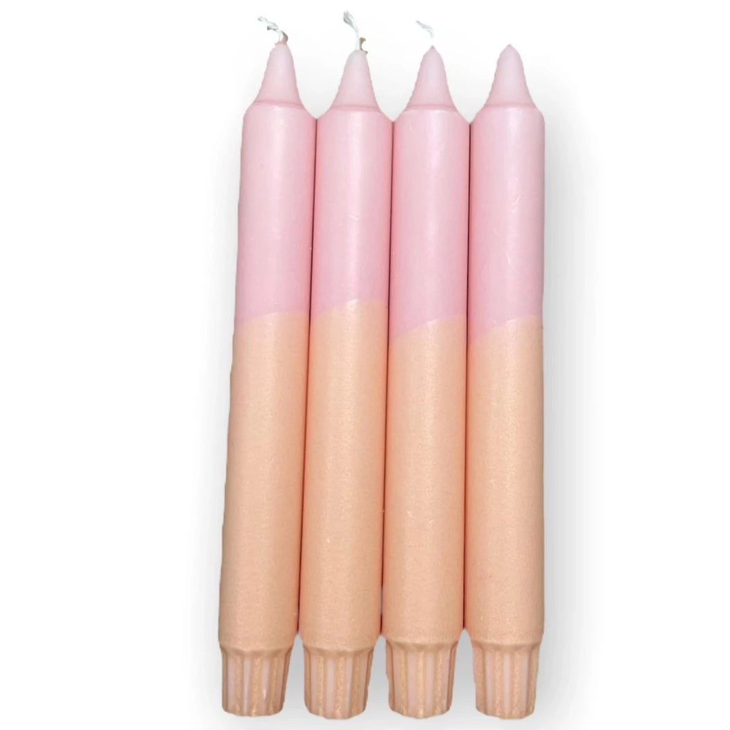 Konisk Håndlavet stearinlys Konisk stearinlys - Pink og Fersken - 1 Stk. Mila Noire