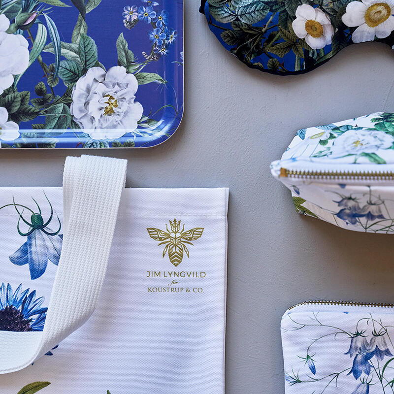 Bomuldstaske økologisk Blue flower garden Jim Lyngvild Jim Lyngvild