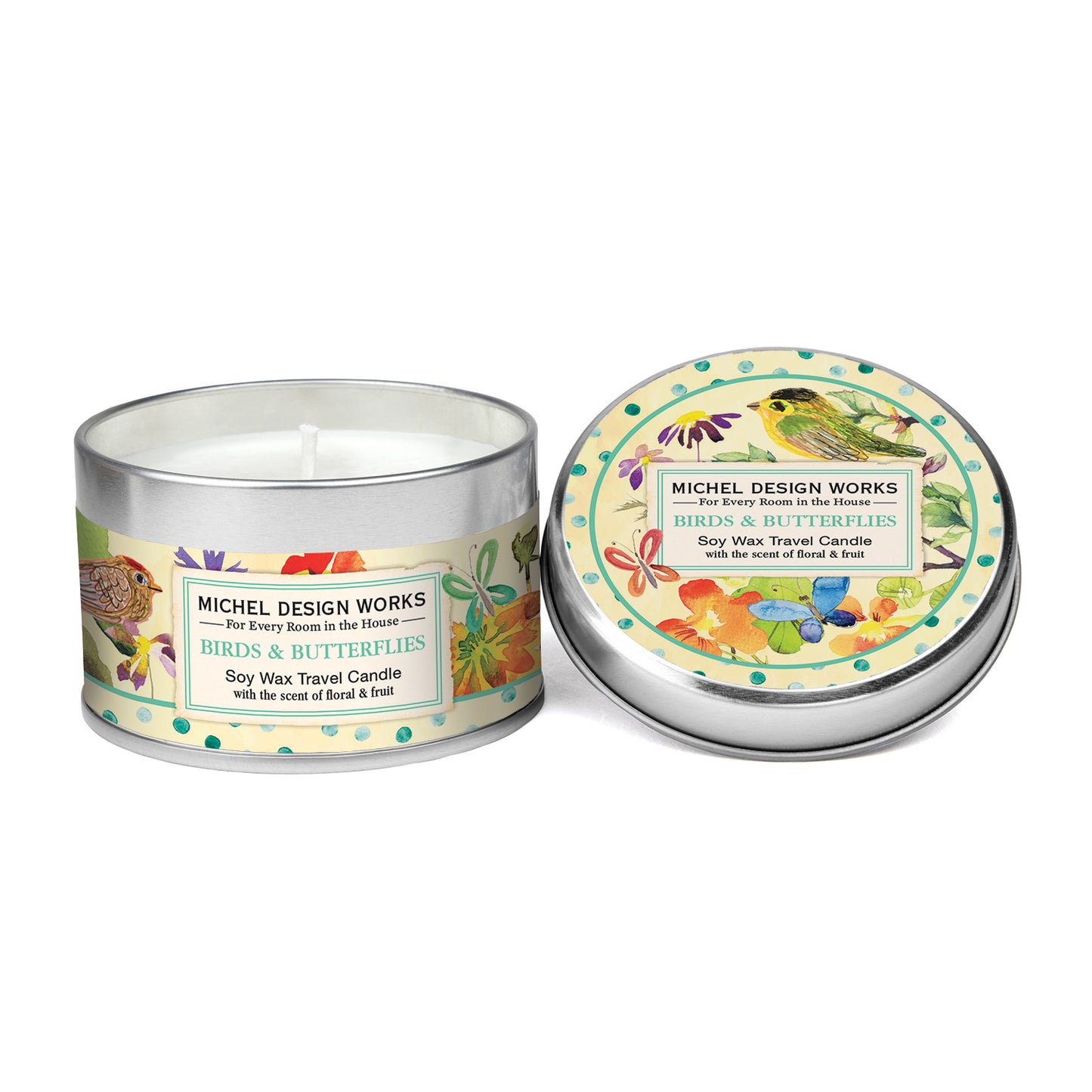 Rejselys Birds & Butterflies – Michel Design Works duftlys Michel Design Works