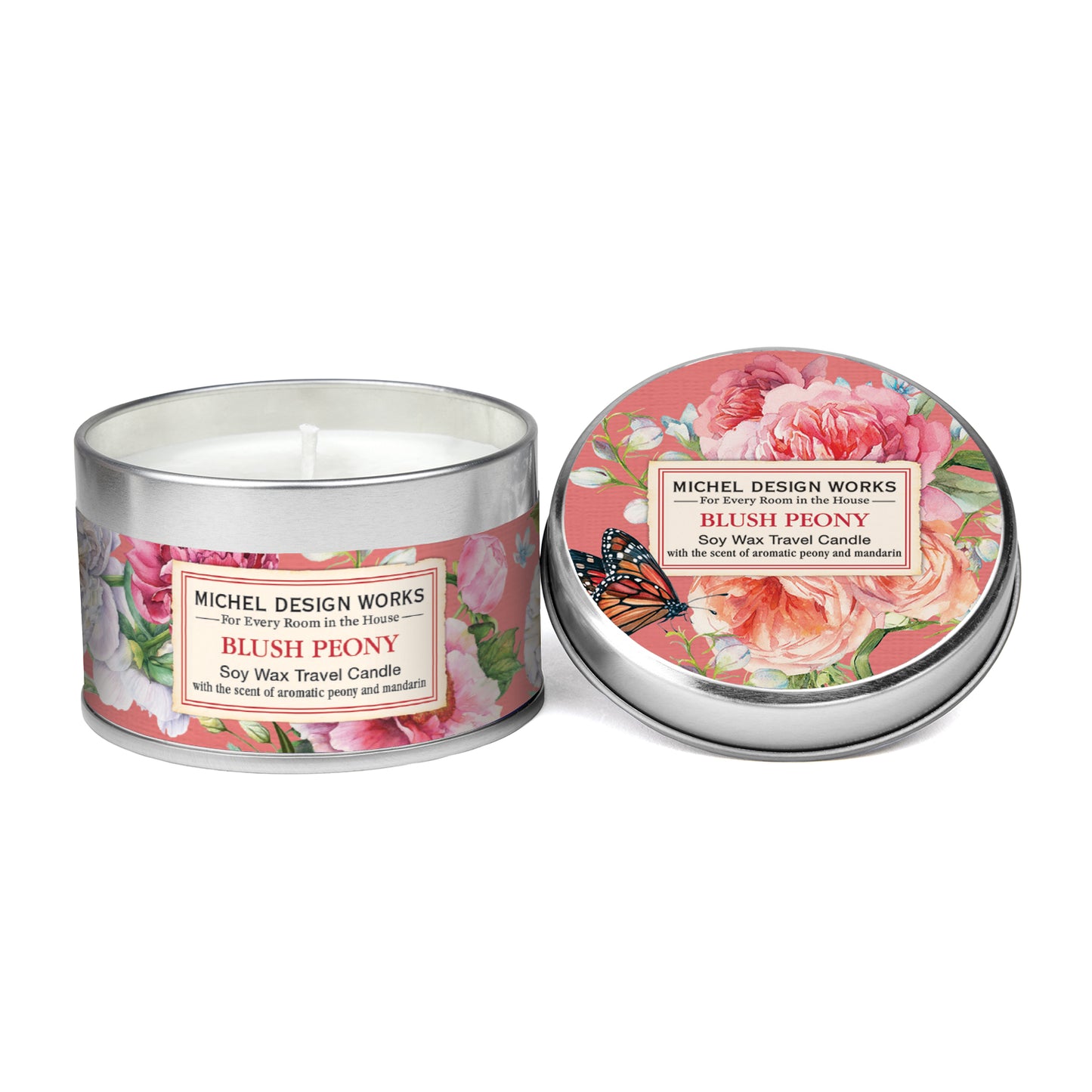 Rejselys Blush Peony duftlys Michel Design Works