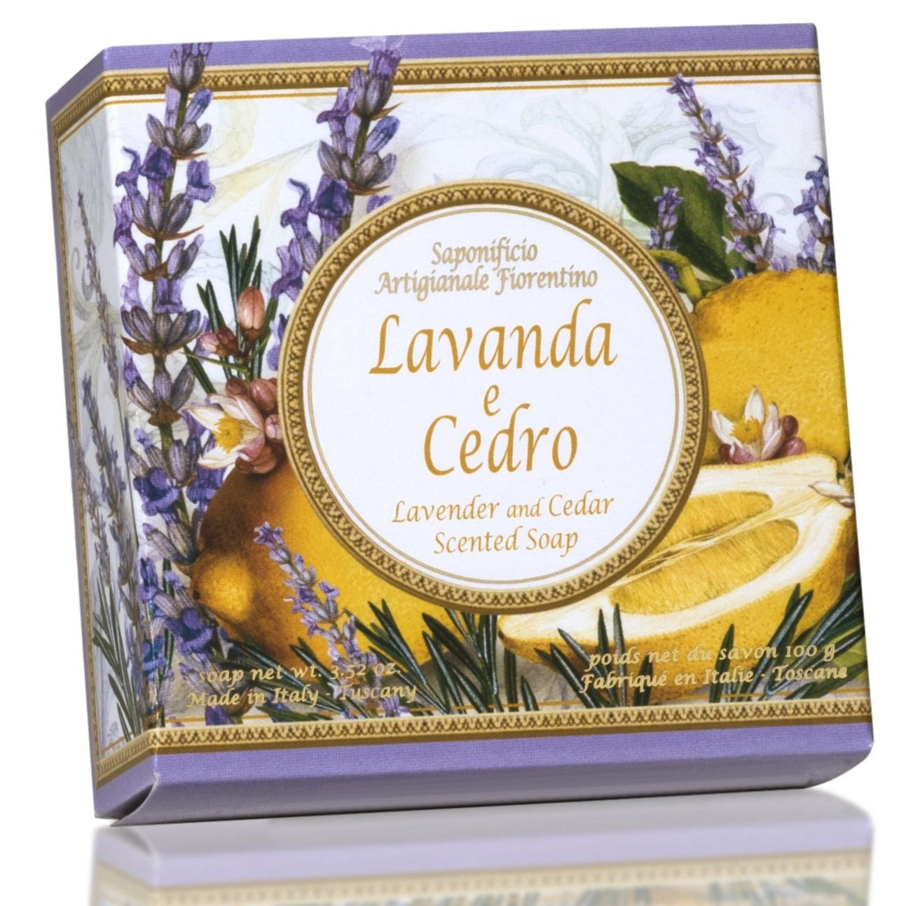 Italiensk Sæbe med lavendel og cedertræ fra Fiorentino 100 gram