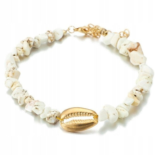 Armbånd sten og musling eCarla