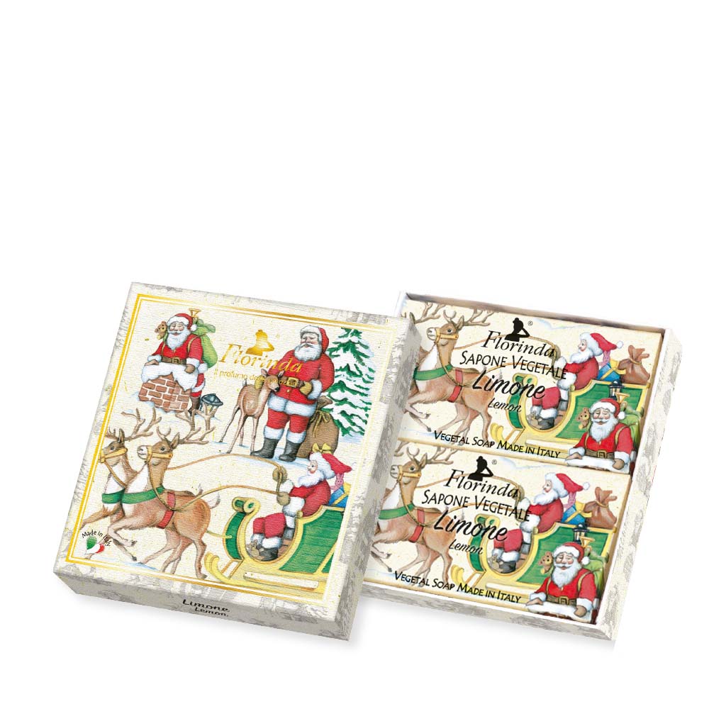 JUL – Gaveæske med 1 stk. julesæbe og 3 duftposer Florinda Limone