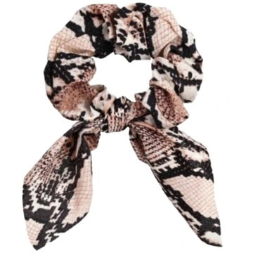 Scrunchie med Sløjfe Leopard Brun - Hårelastik Satin eCarla