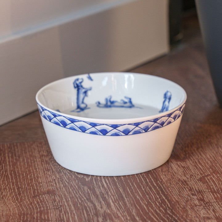 Hundeskål Gravhund Nhaan - Porcelæn - 500 ml Skåle Heinen Delfts Blauw