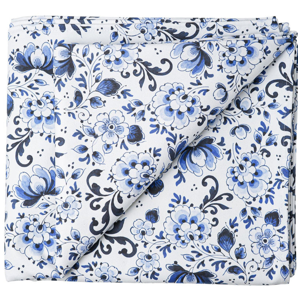 Dug med blå blomster 140x260 cm