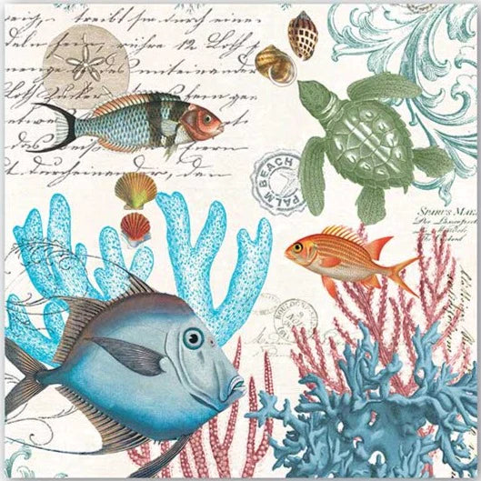 Kaffe servietter Sea life Michel Design Works