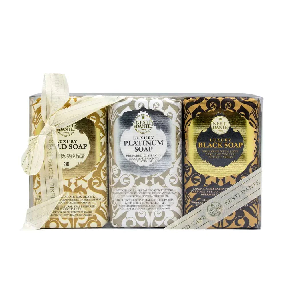 Nesti Dante Gavesæt 3 x 250g Luksus sæbe - Gold-Platinum- Black