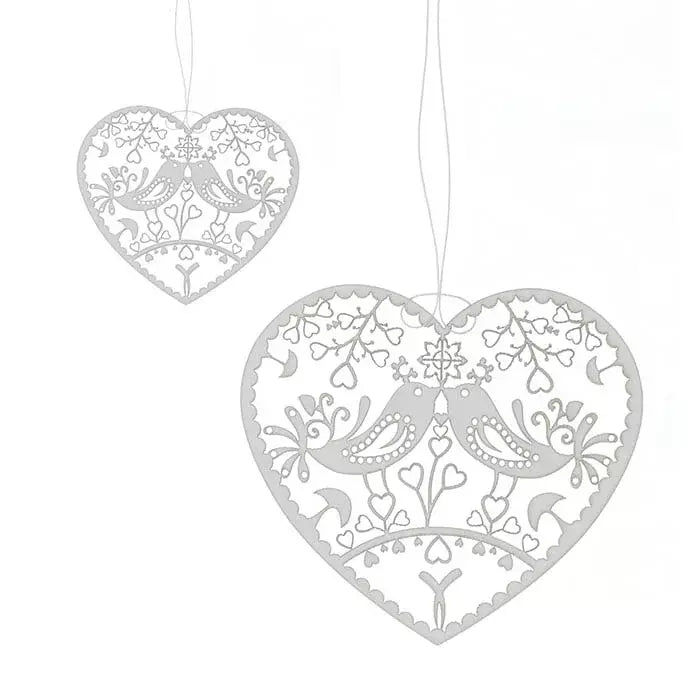 Papirklip dekorations hjerter og fugle Bungalow Tall Hat Tales