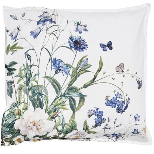 Økologisk pudebetræk - Blue Flower garden Jim Lyngvild