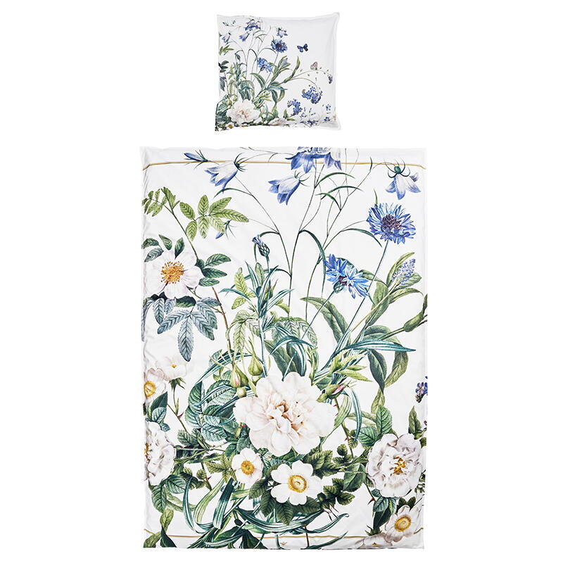 Økologisk sengesæt Blue flower garden Jim Lyngvild 140x220cm