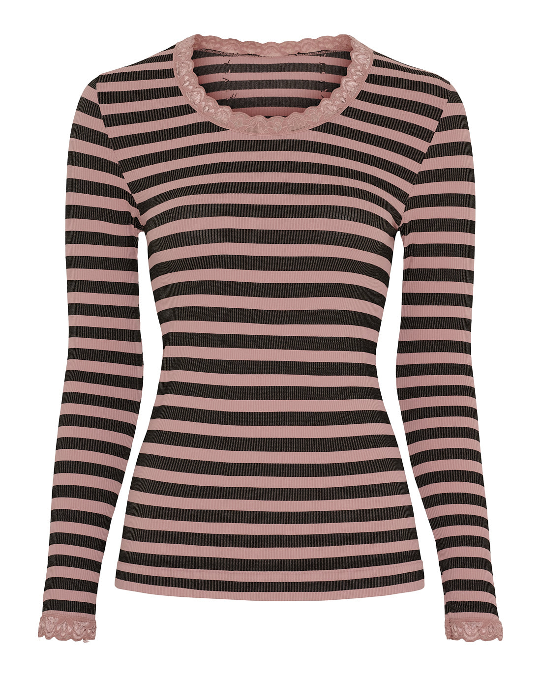 Tim & Simonsen ISA FRIDA Stripe Top – langærmet, flere farver Tim & Simonsen Nero-Rosa Antico S/M