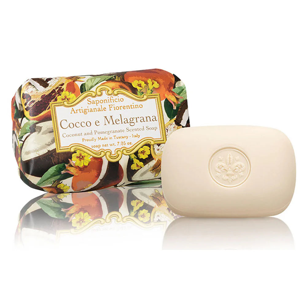 Italienske Vegetabilske Sæber 200g - Mandarin, Pomelo & Kokos Saponificio Artigianale Fiorentino Kokos & Granatæble