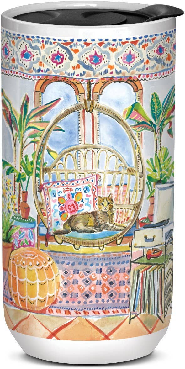 Tabby kat bungalow kæmpe keramisk krus - Uptown Pets Punch Studio