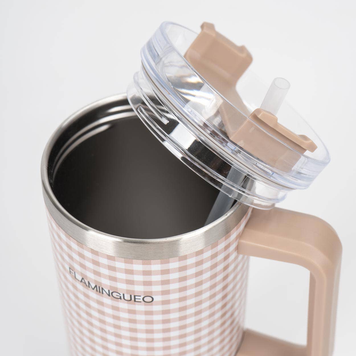 Termoflaske Rustfrit Stål 1,18L Beige Vichy - Flamingueo Flamingueo