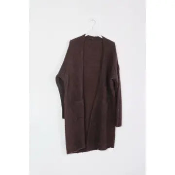 Strik Cardigan Mellemlang 10% Kashmir - One Size | LÉA & LUC Lea & Luc Chokolade