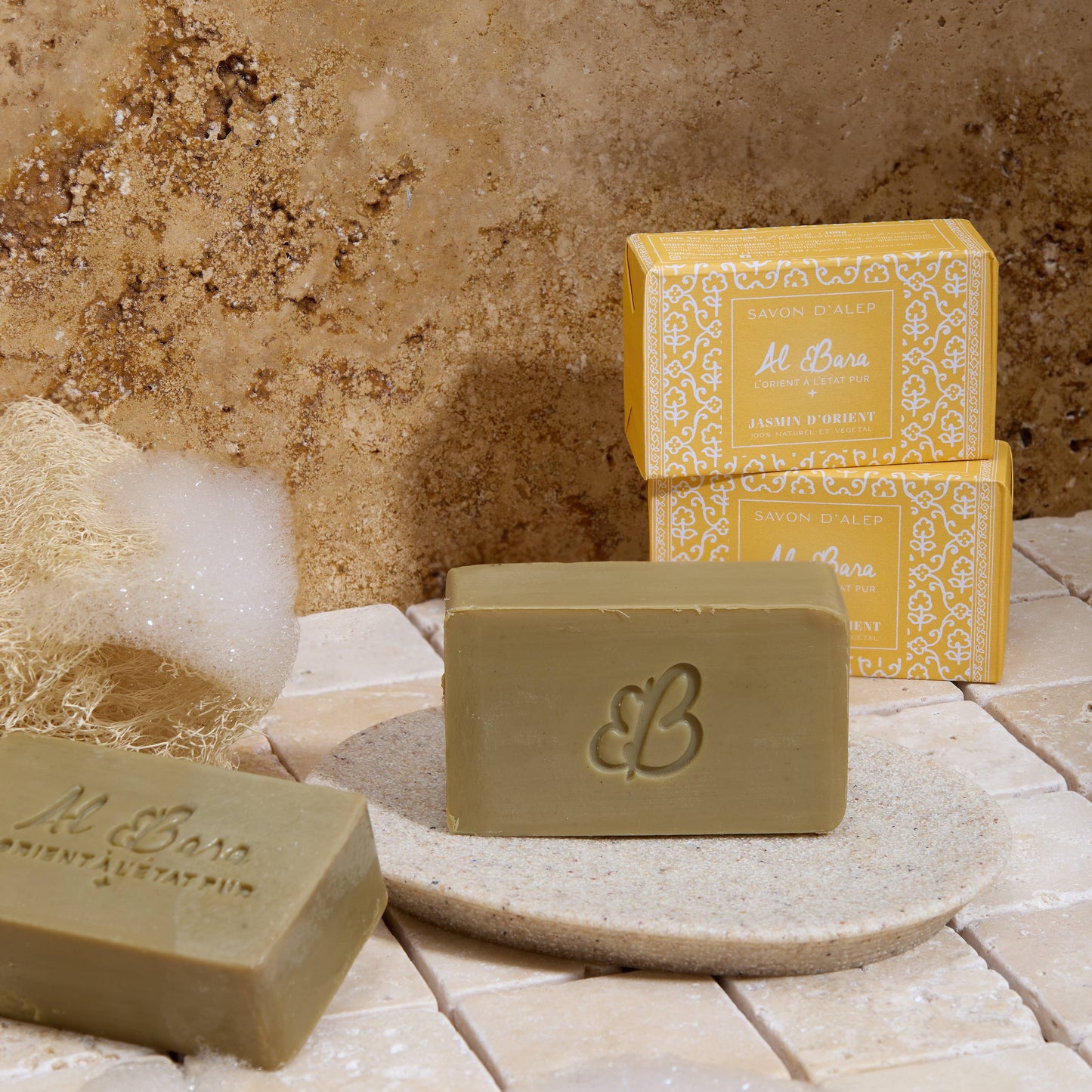 Aleppo sæbe parfumeret 100g orientalsk jasmin