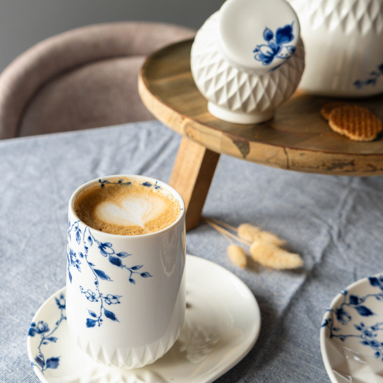 Oval multitallerken Foldet blå cm Heinen Delfts Blauw