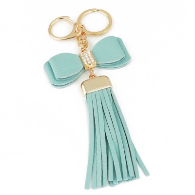 Grøn Nøglering med Guldfarvet Metal eCarla