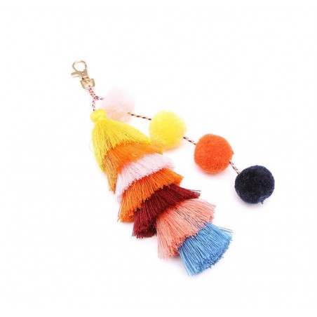 Stor kvast Pom nøglering eCarla