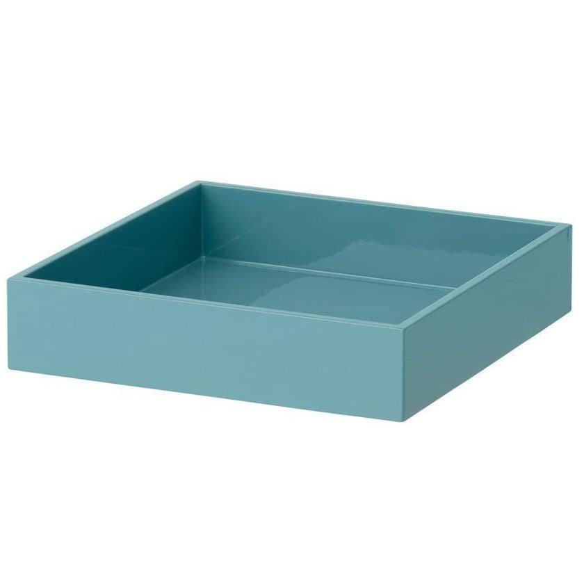 Lacquer Square Tray Aqua