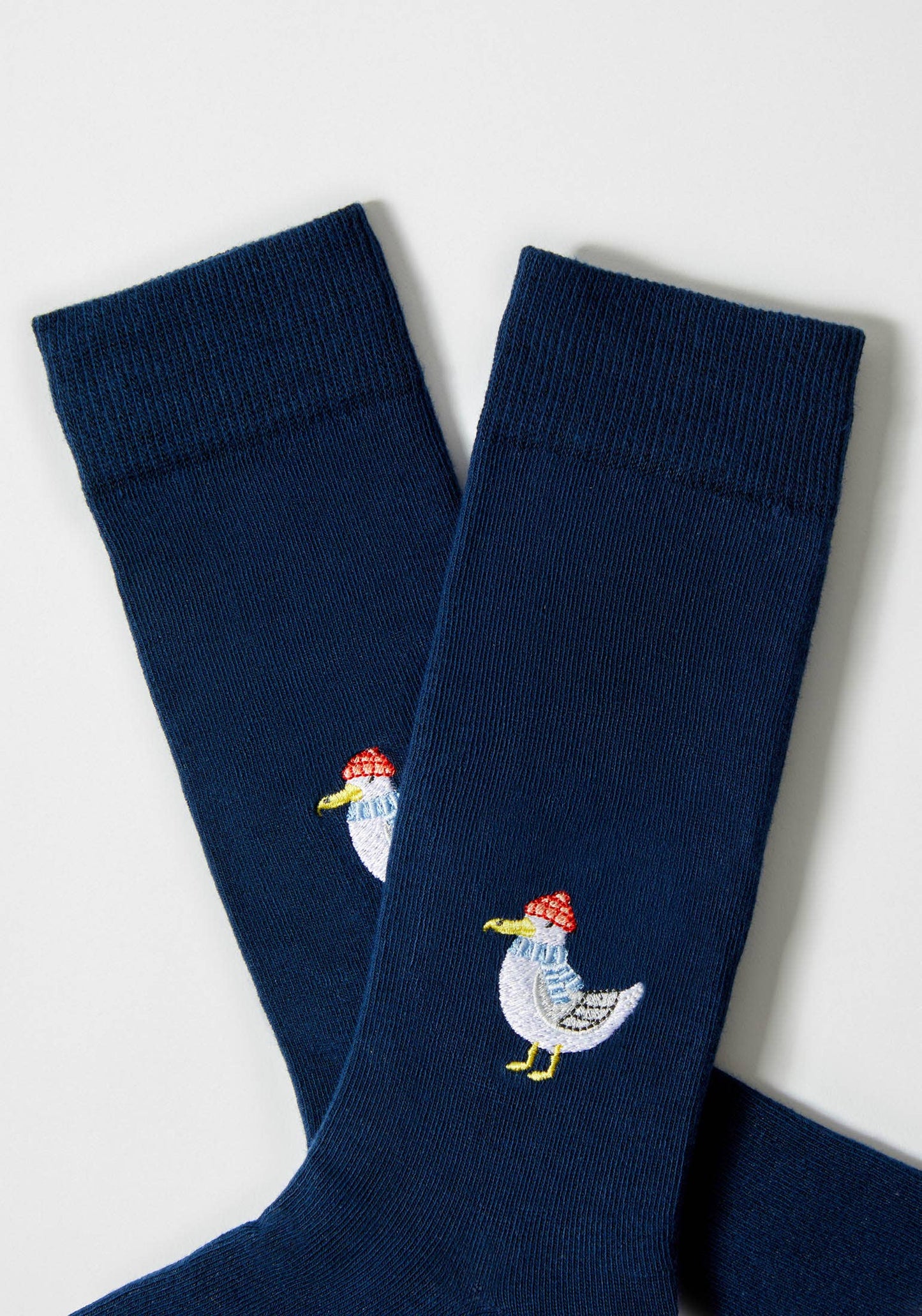 BeSeagull Broderi - 100% Økologiske Bomuldsstrømper