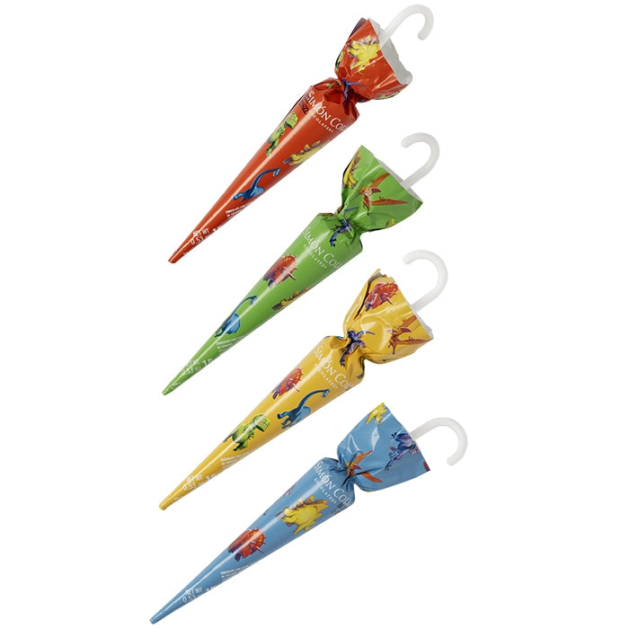 Chokoladeparaply med dinosaurmotiv – 15 g