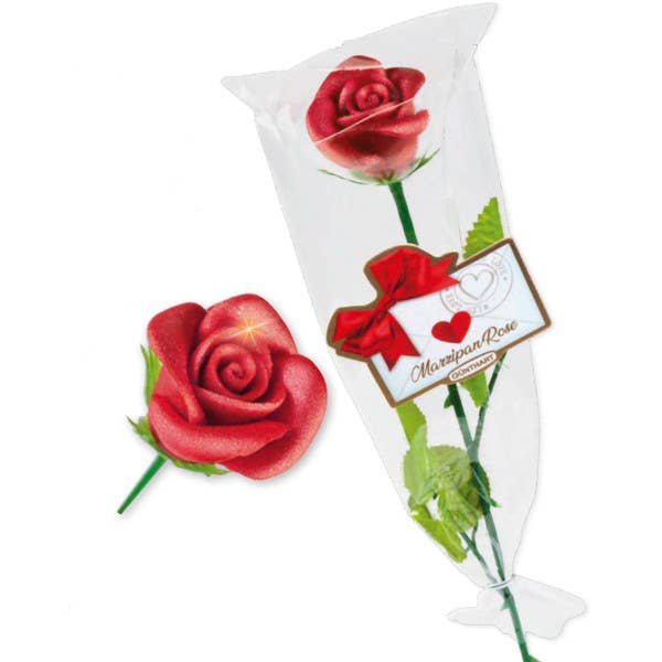 Rød rose i marcipan