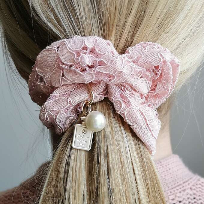 Hår elastik Scrunchie blonde Ros