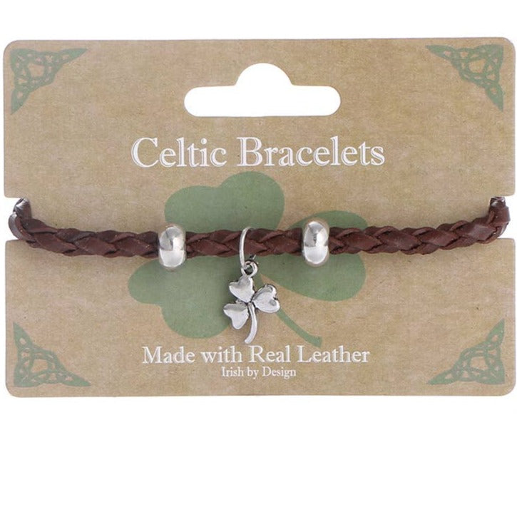 Celtic armbånd i snoet læder brun Celtic Ore Crafts