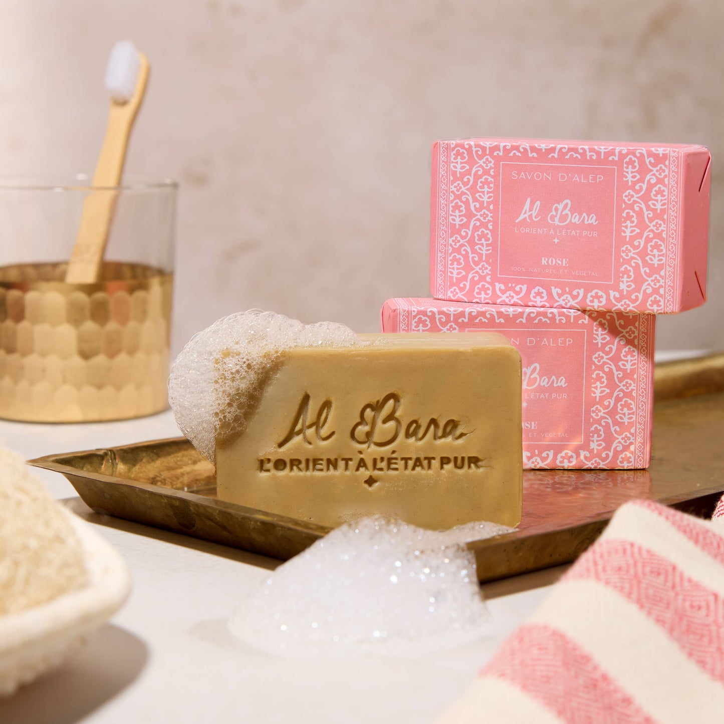 Parfumeret Aleppo sæbe 100g Rose