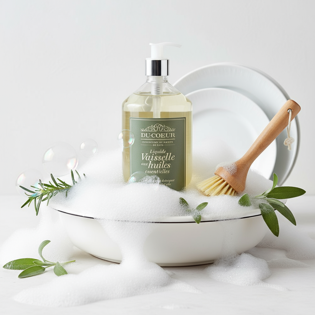 Fransk Opvaskemiddel Rosmarin & Salvie 1L - Du Coeur med Pumpe Du Coeur