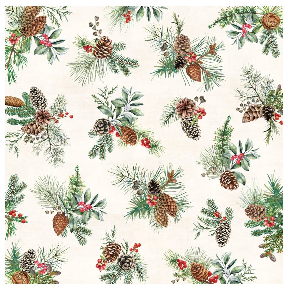 White Spruce Juledug 137x137 cm - Gyldne Farver - Michel Design Works Michel design works Default Title