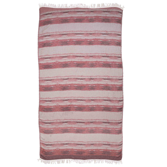Hammam Håndklæde strib rosa 90 x 180cm