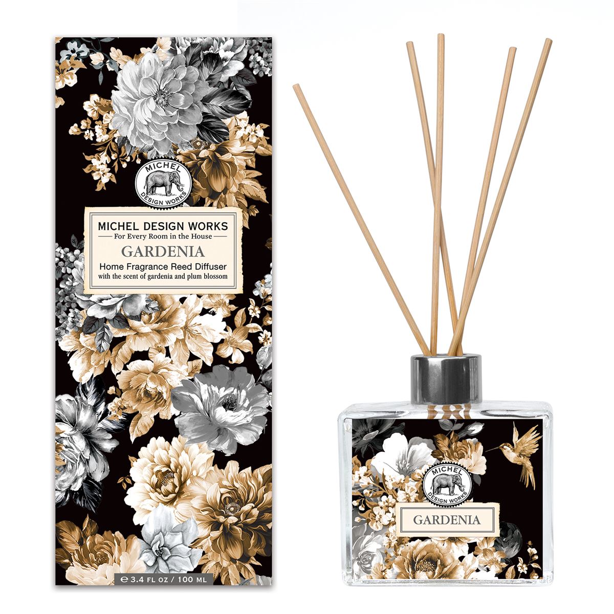 Duftpinde Gardenia - Hjemmeduft med Blomster & Bergamot 100ml Duftpinde Michel design works