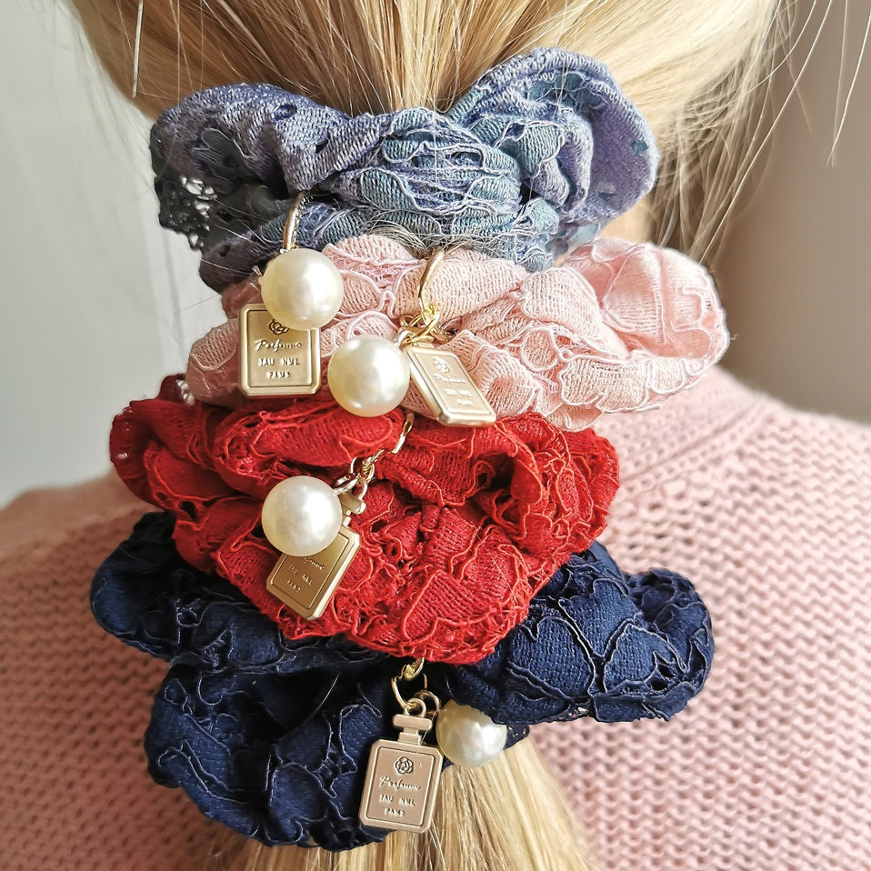 Hår elastik Scrunchie blonde Ros