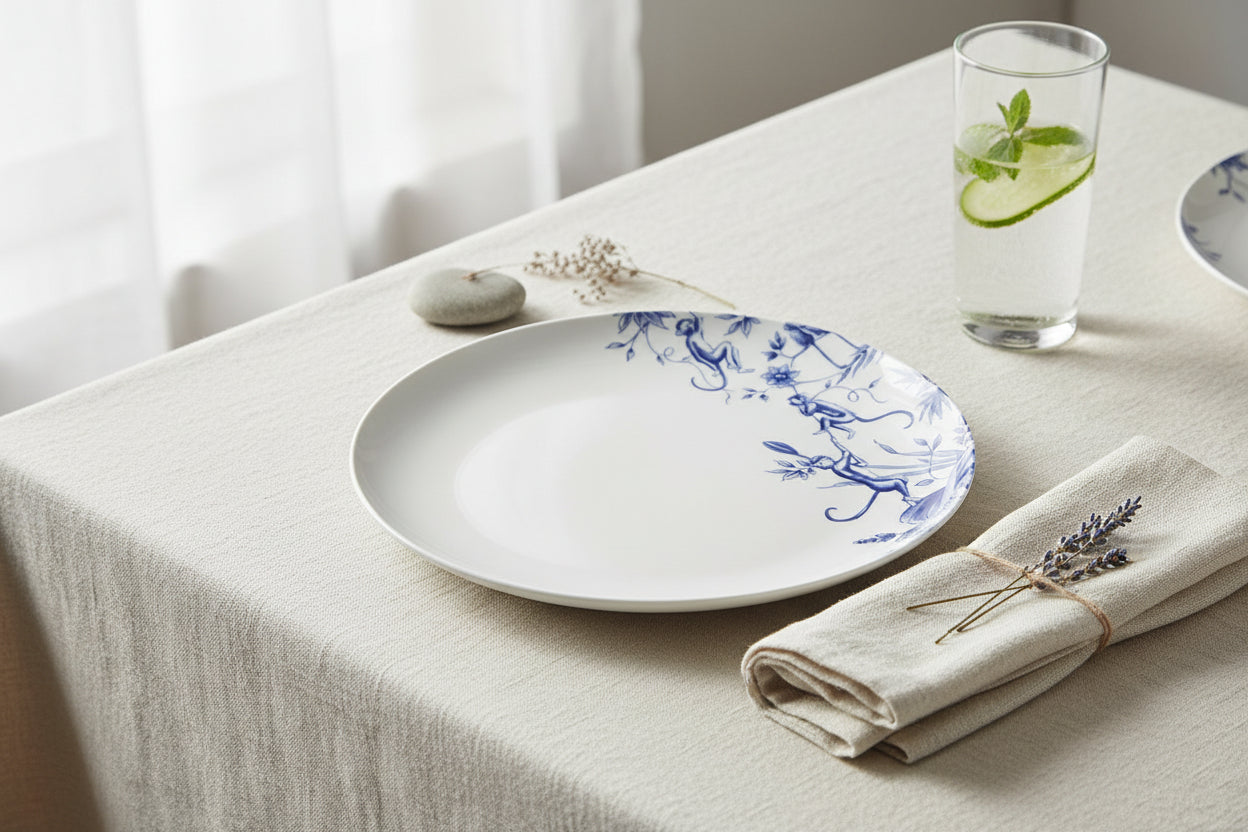 Middagstallerken med aber – Ø 26 cm | Heinen Delfts Blauw Tallerkener Heinen Delfts Blauw