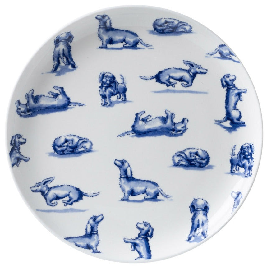Morgenmadstallerken Porcelæn Gravhund Ø 21 cm Delftblå - Heinen Delfts Blauw Heinen Delfts Blauw