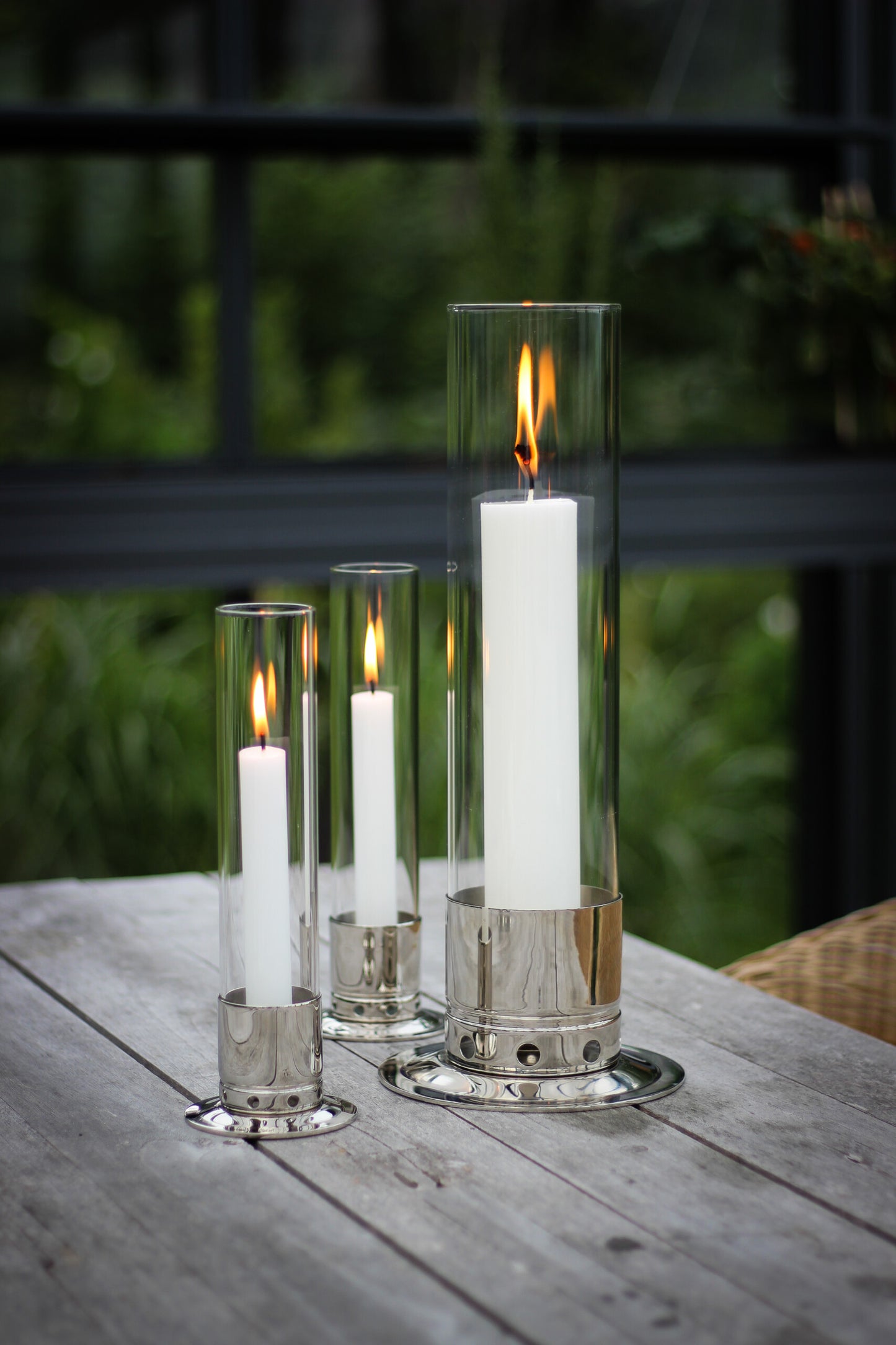 Stor Kattvik Lysestage med stormglas Kattvik Sølv