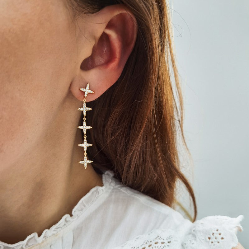 Øreringe 2 stk med stjerner og sten eCarla