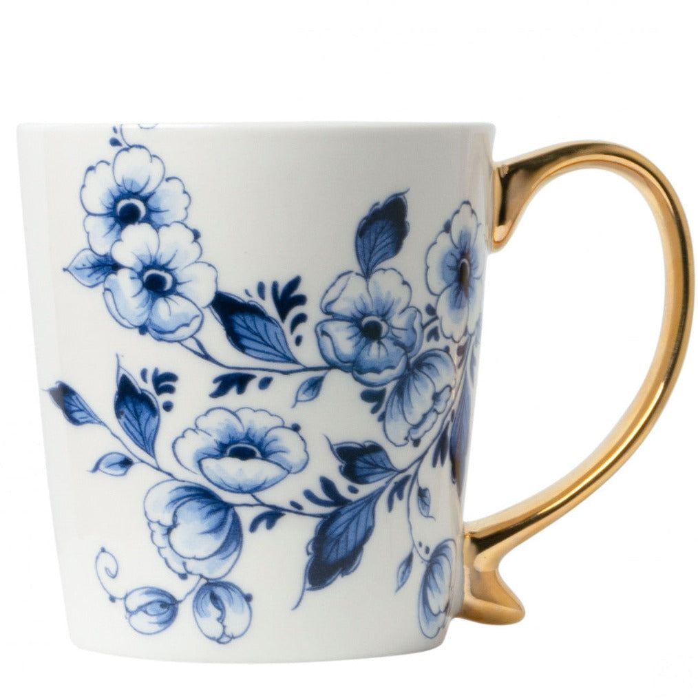 Krus Blomster 300 ml med Guldhank - Heinen Delfts Blauw Heinen Delfts Blauw