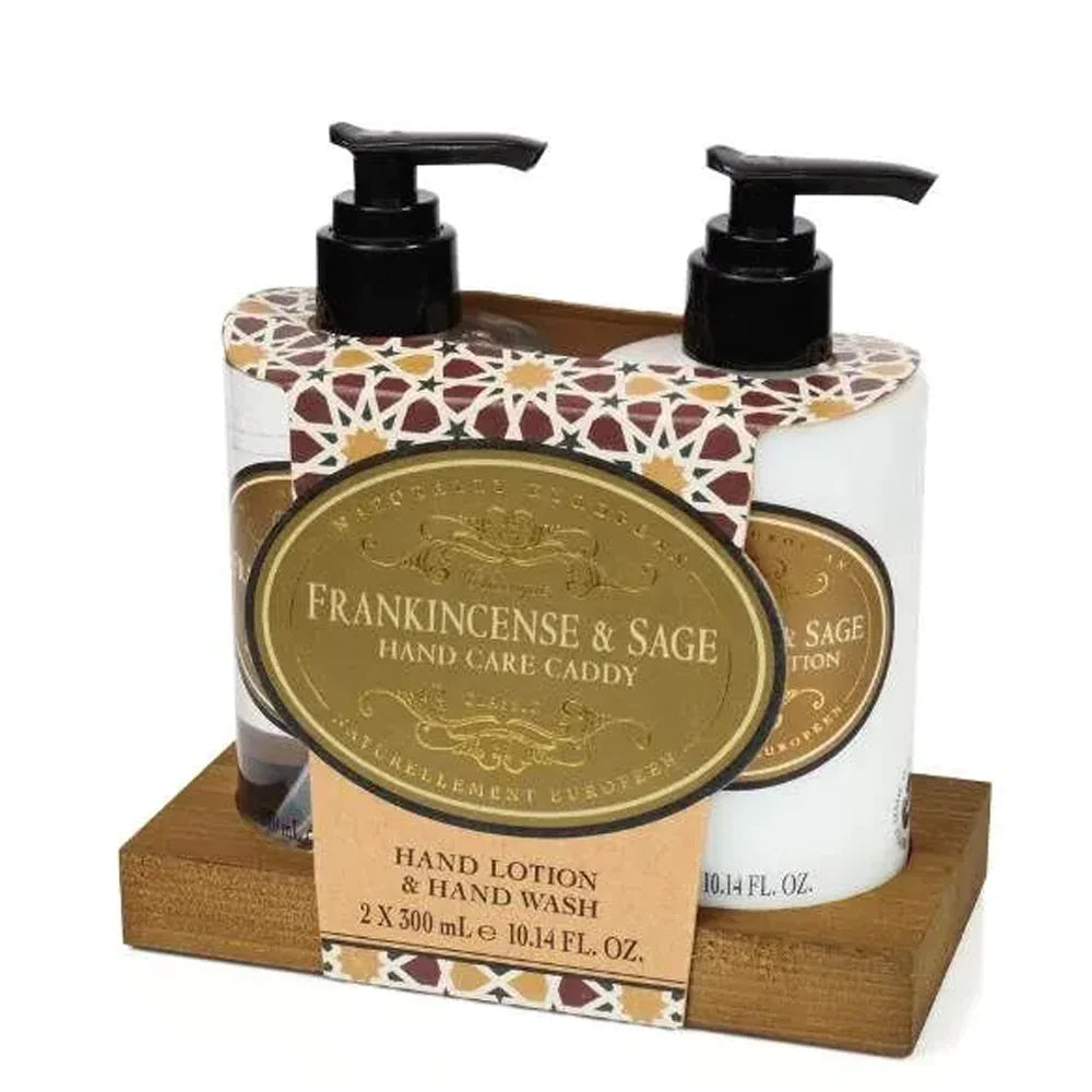 Frankincense & Sage Sæbe & Lotion Caddy Set Naturally European