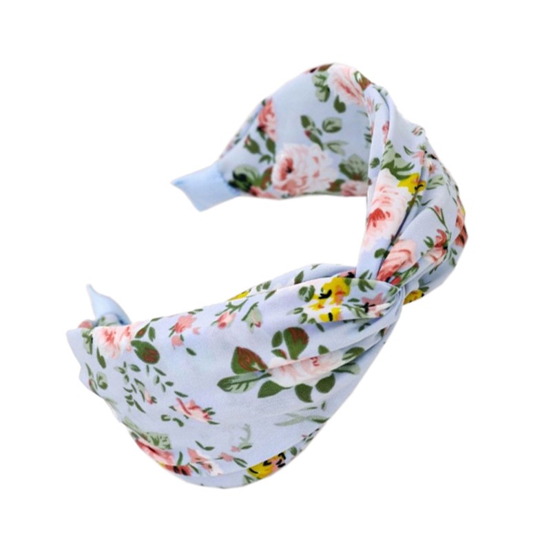 Hårbøjle Lyseblå med Blomster - Elegant & Dekorativ eCarla