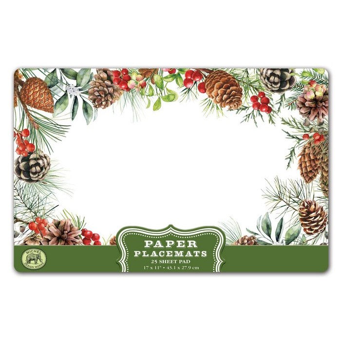 Dækkeservietter papirblok 25 stk White Spruce Michel design Works Michel design works